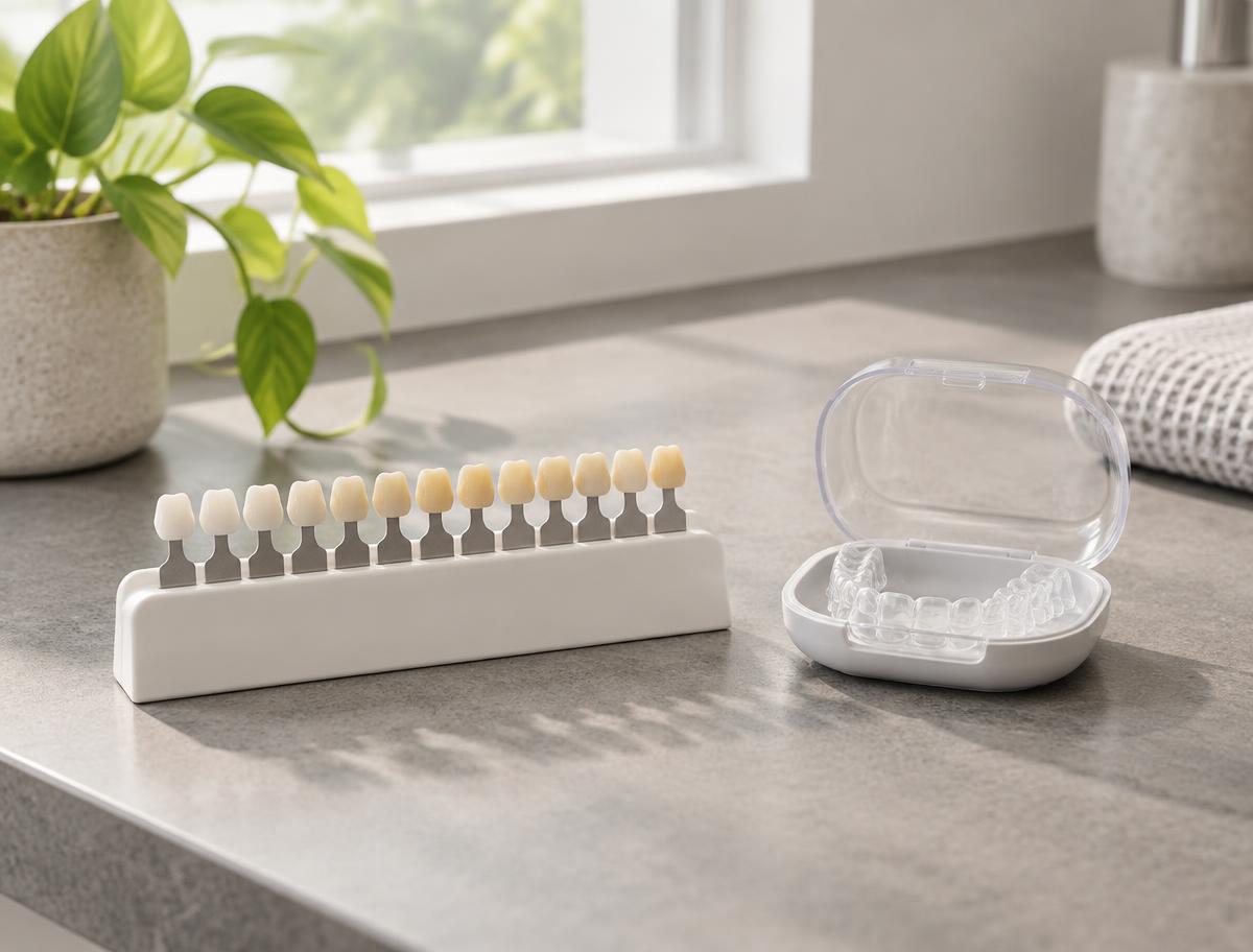 Dental shade guide and clear appliance used in restorative planning